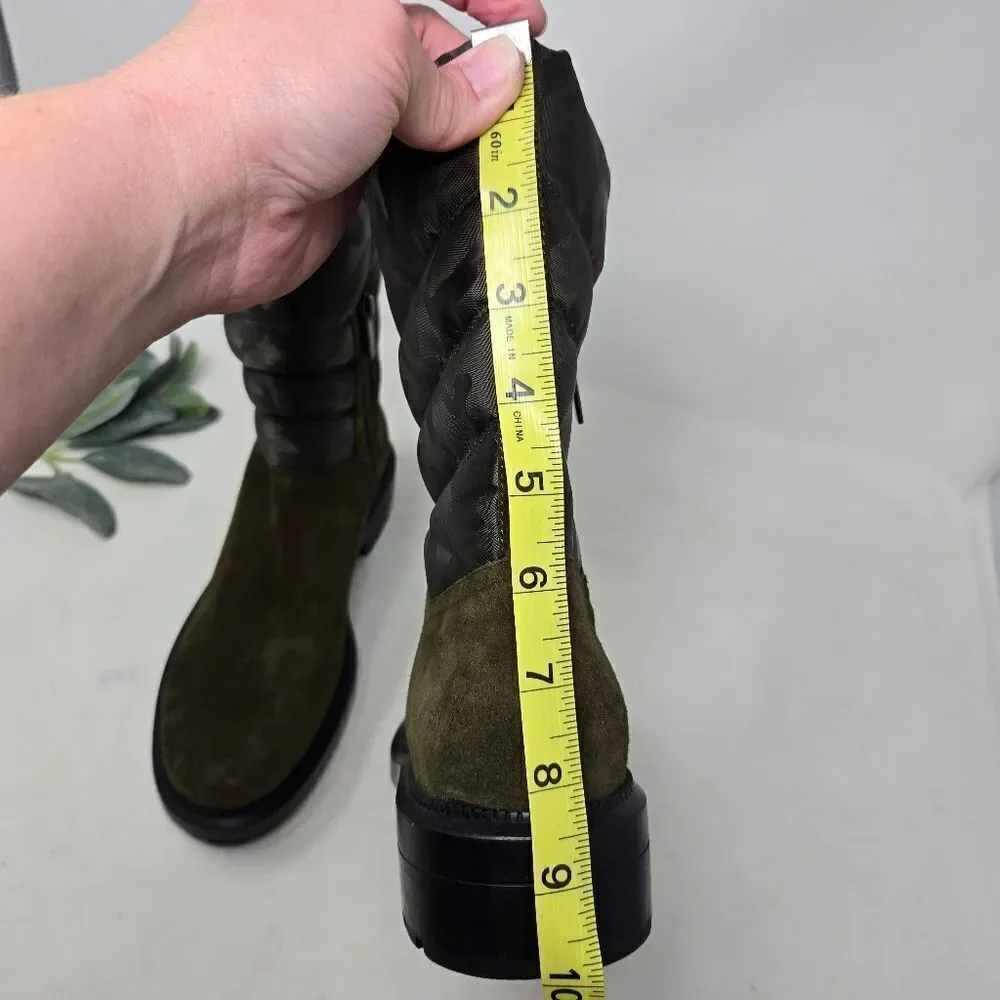 AQUATALIA‎ Lori Waterproof Boots Olive Green Suede | Camo Nylon Size 8